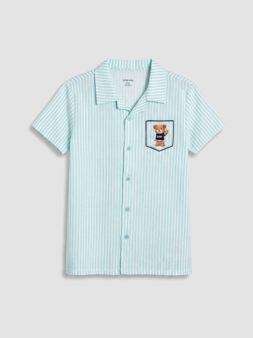 Mavi Resort Yaka Erkek Çocuk Şortlu Pijama Takımı-1