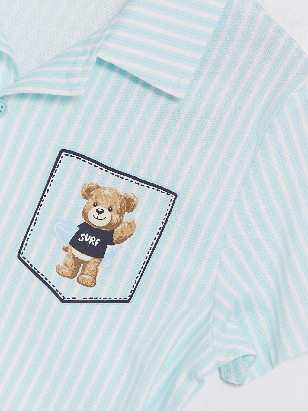 Mavi Resort Yaka Erkek Çocuk Şortlu Pijama Takımı-2
