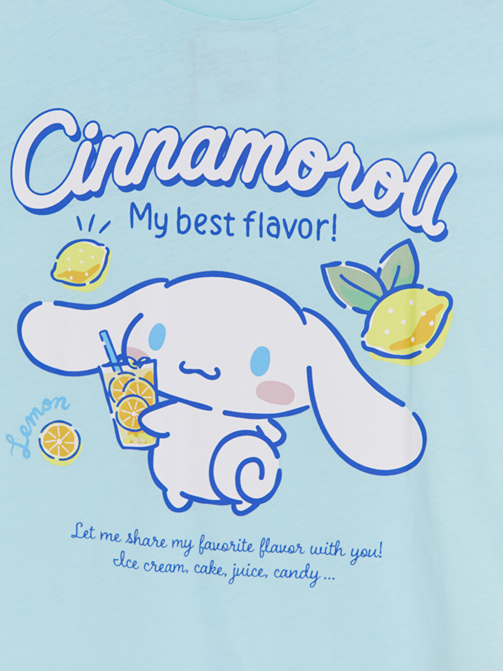 Yeşil Bisiklet Yaka Cinnamoroll Baskılı Kız Çocuk Tişört-2