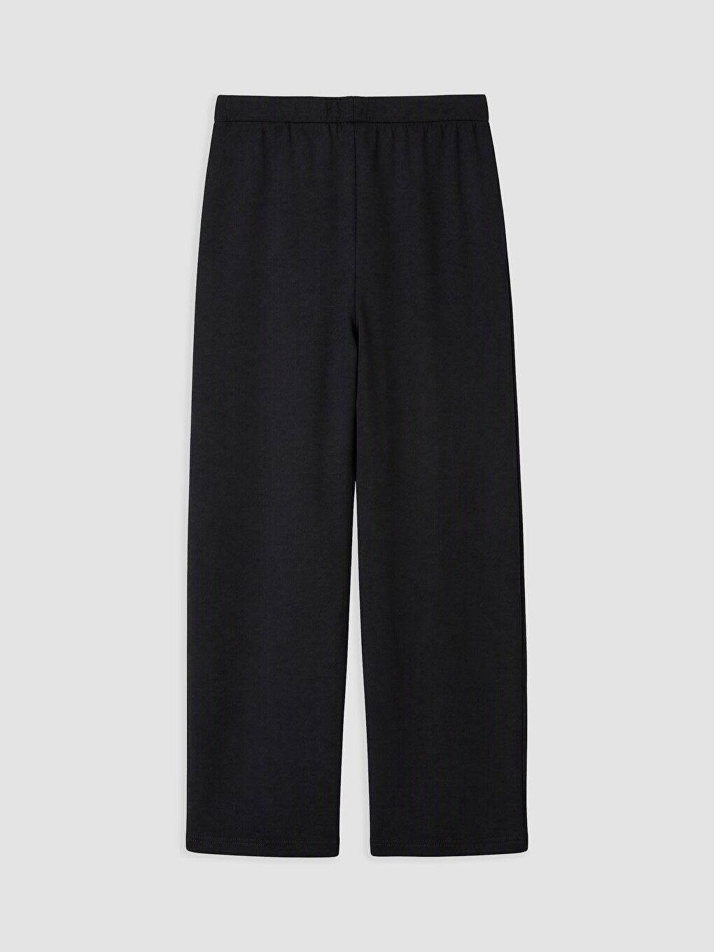 Siyah Beli Lastikli Geniş Paça Kadın Pantolon-2