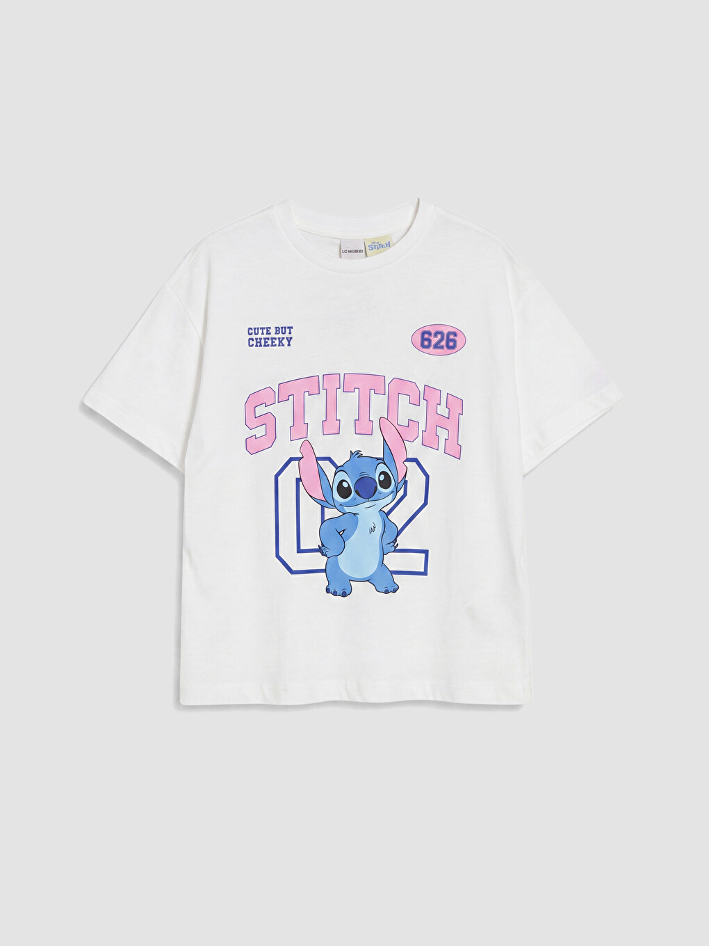 Beyaz Stitch Baskılı Kız Çocuk Takım-1