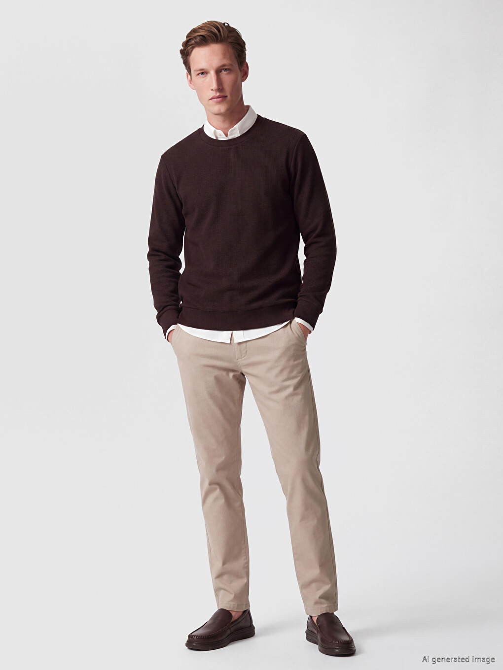 Mürdüm Bisiklet Yaka Erkek Sweatshirt-1