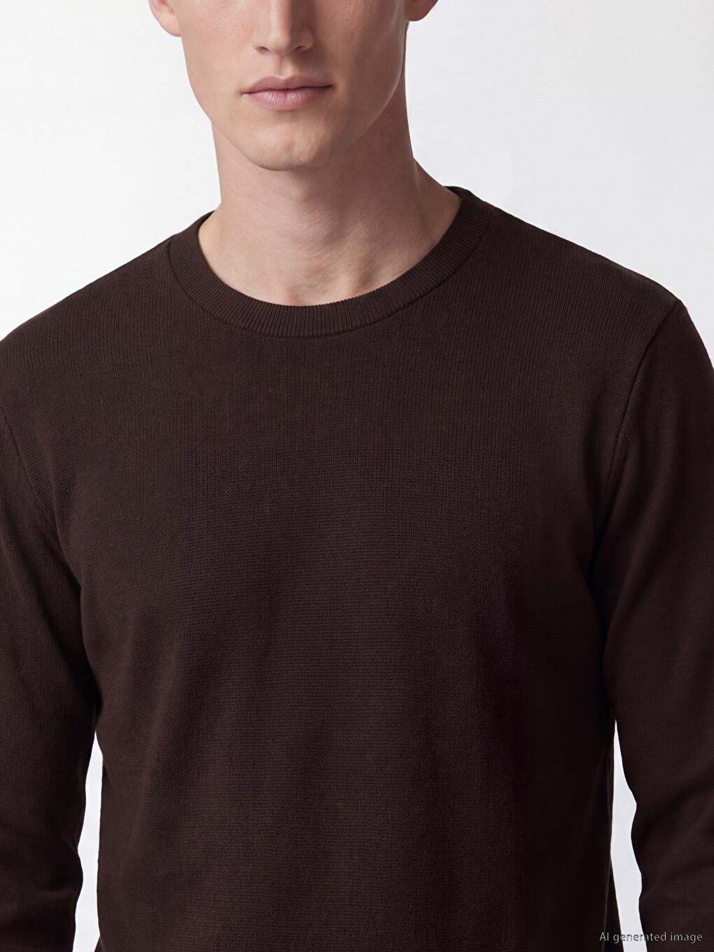 Mürdüm Bisiklet Yaka Erkek Sweatshirt-2