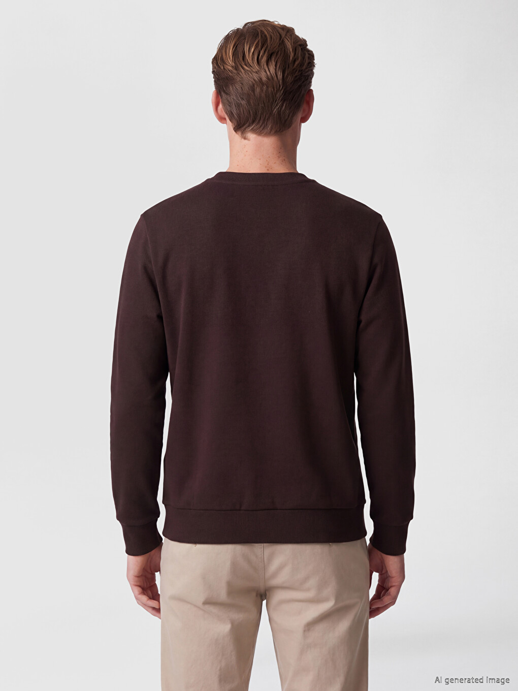 Mürdüm Bisiklet Yaka Erkek Sweatshirt-3