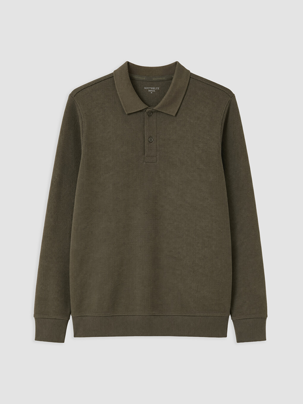 Haki Polo Yaka Erkek Sweatshirt