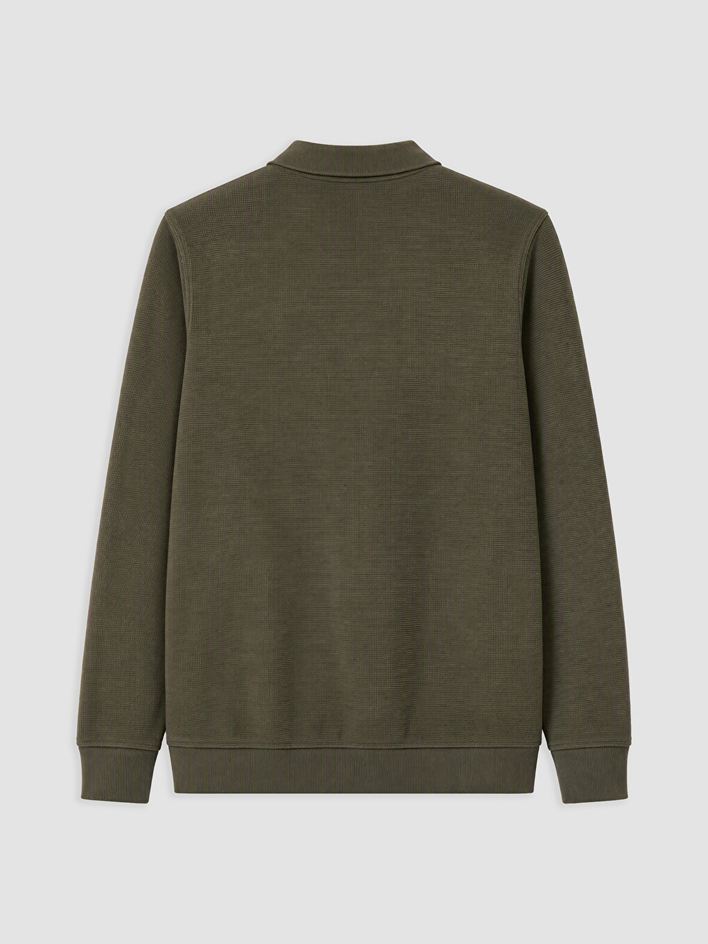 Haki Polo Yaka Erkek Sweatshirt-1