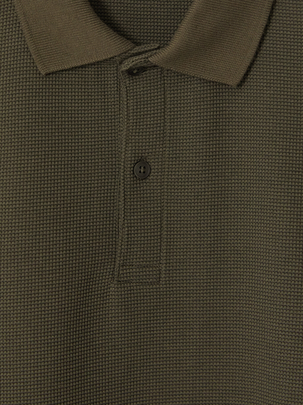 Haki Polo Yaka Erkek Sweatshirt-2