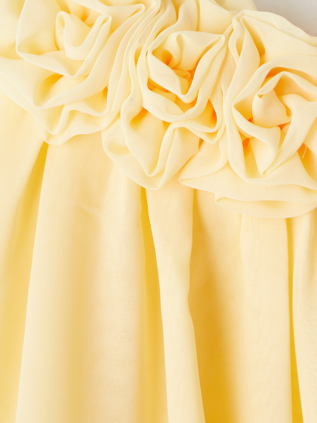 Strappy Flower Detailed Girls' Chiffon Dress-1