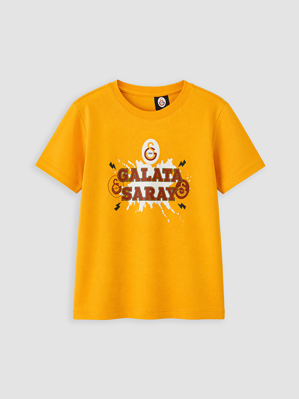 Turuncu Galatasaray Baskılı Erkek Çocuk Şortlu Pijama Takımı-1