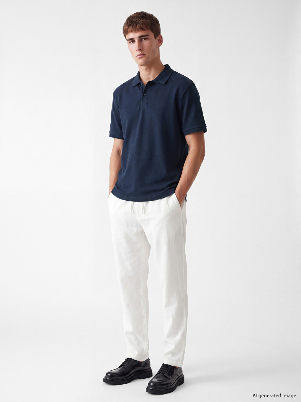 Polo Collar Pique Men's T-shirt-1