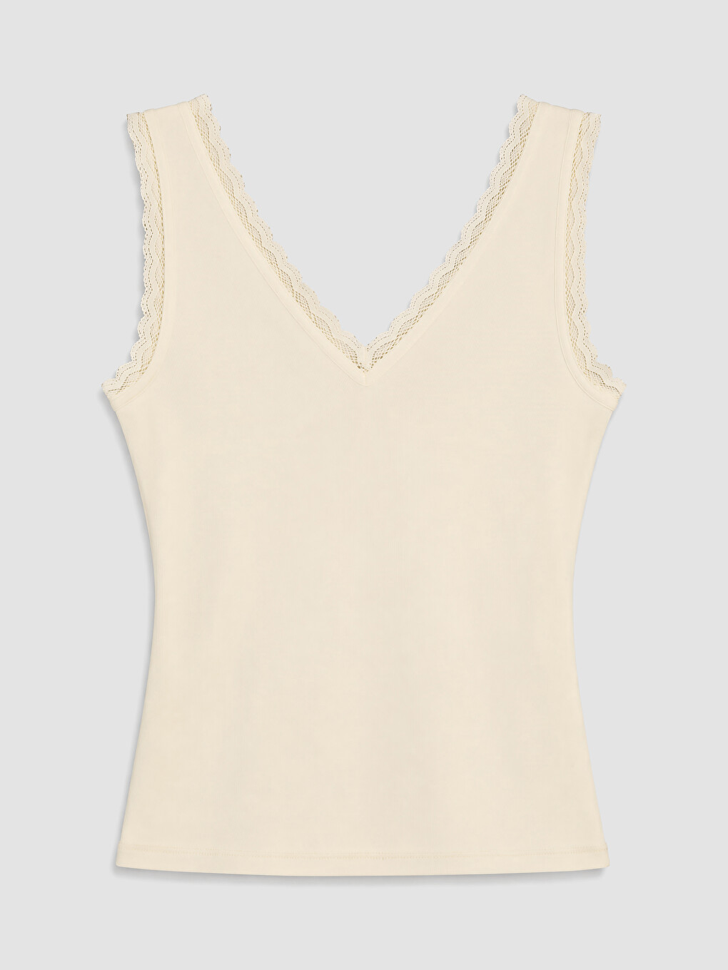 Sarı V Yaka Dantel Detaylı Bluz-6