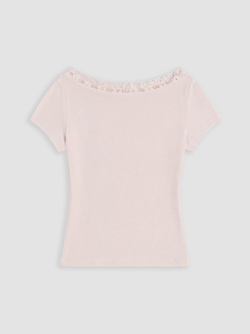 Pembe Kayık Yaka Dantel Detaylı Bluz-4
