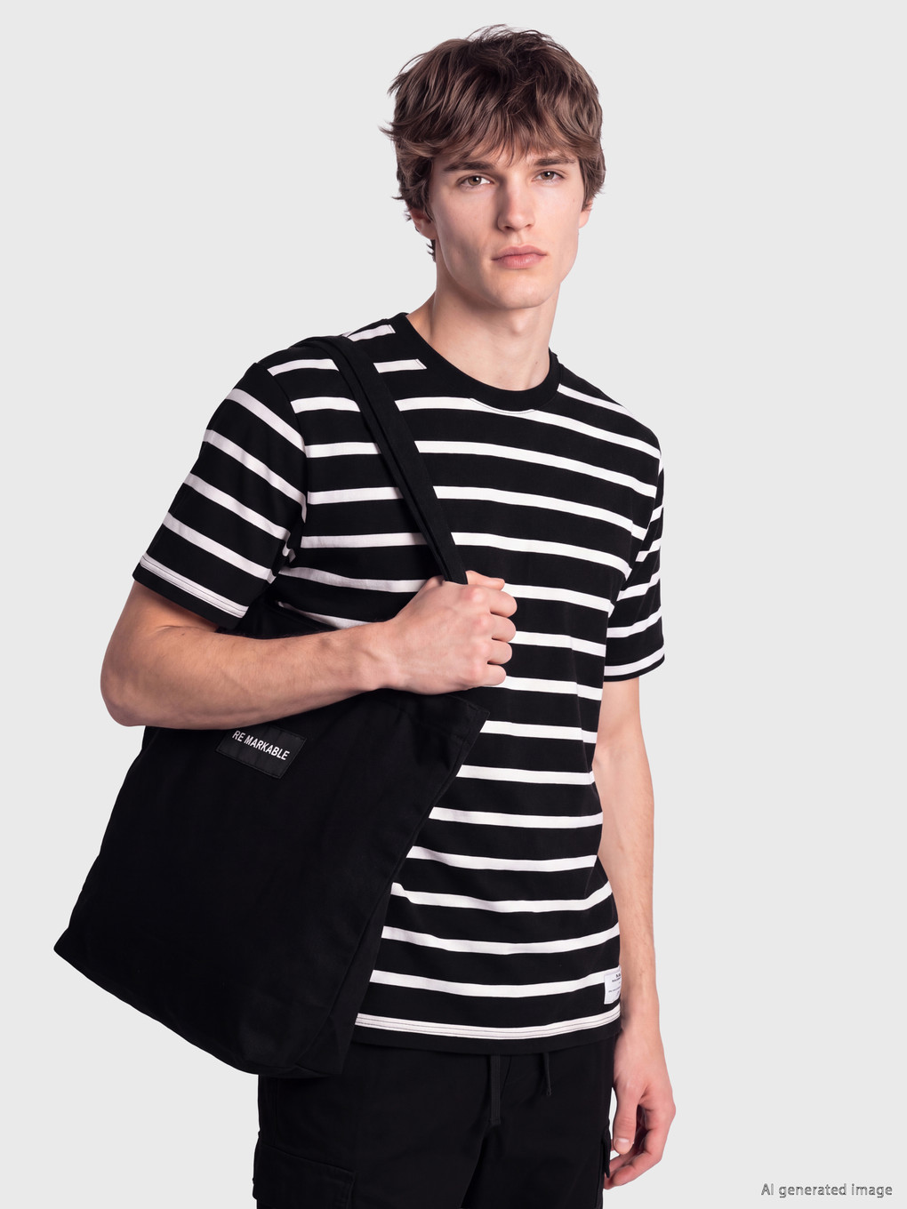 Crew Neck Striped Jersey Men's T-shirt