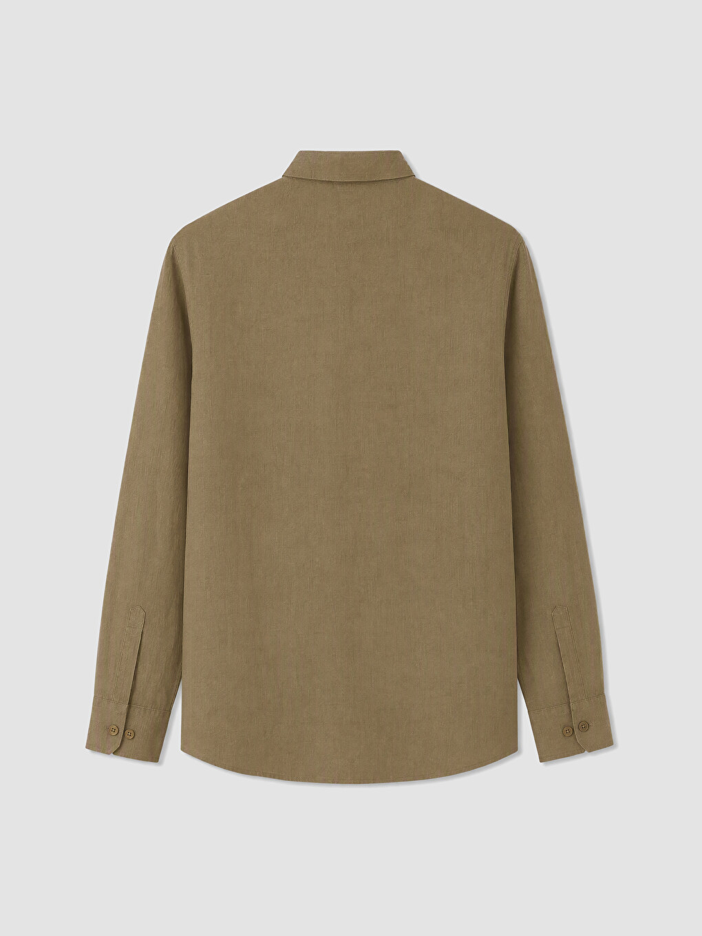 Bej Regular Fit %100 Keten Erkek Gömlek-2