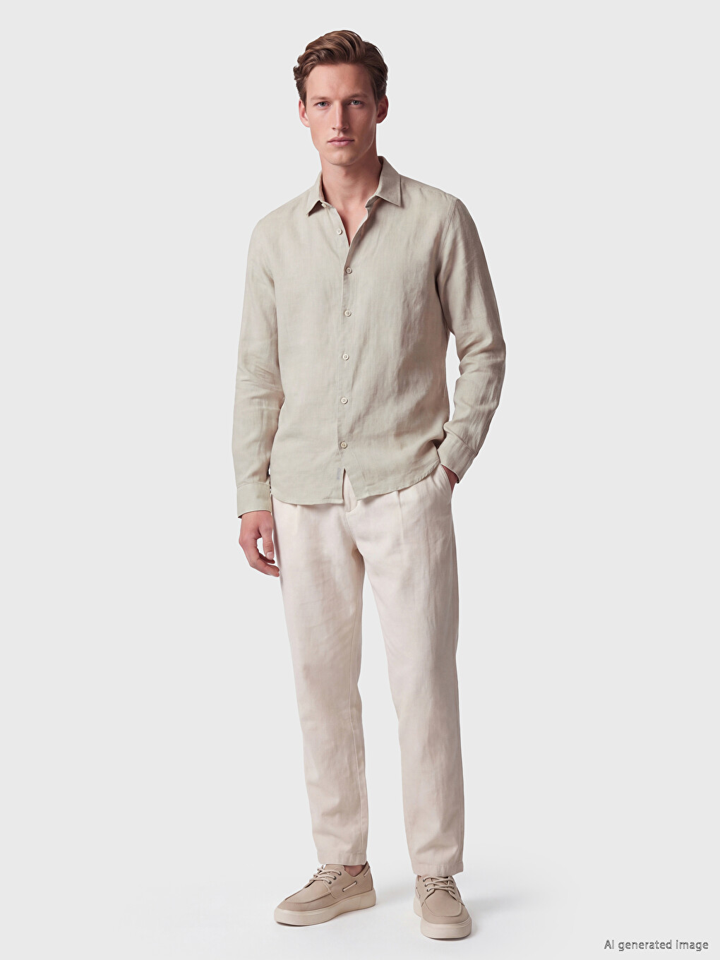 Këmishë Lino Regular Fit 100% Për Burra-1
