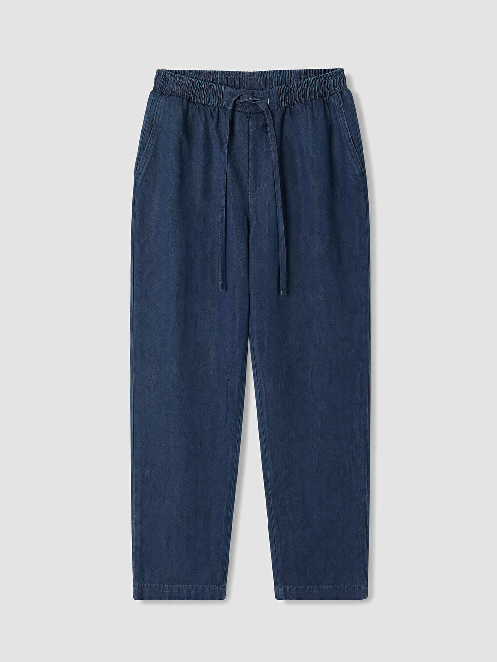 İndigo Beli Lastikli Carrot Fit Kadın Jean Pantolon