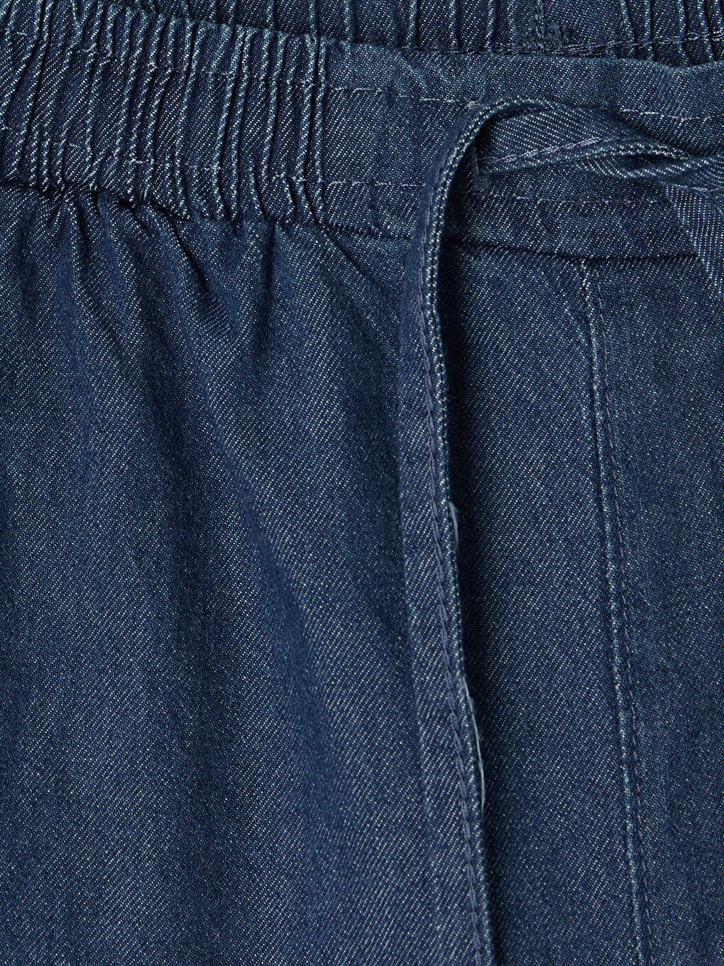 İndigo Beli Lastikli Carrot Fit Kadın Jean Pantolon-1