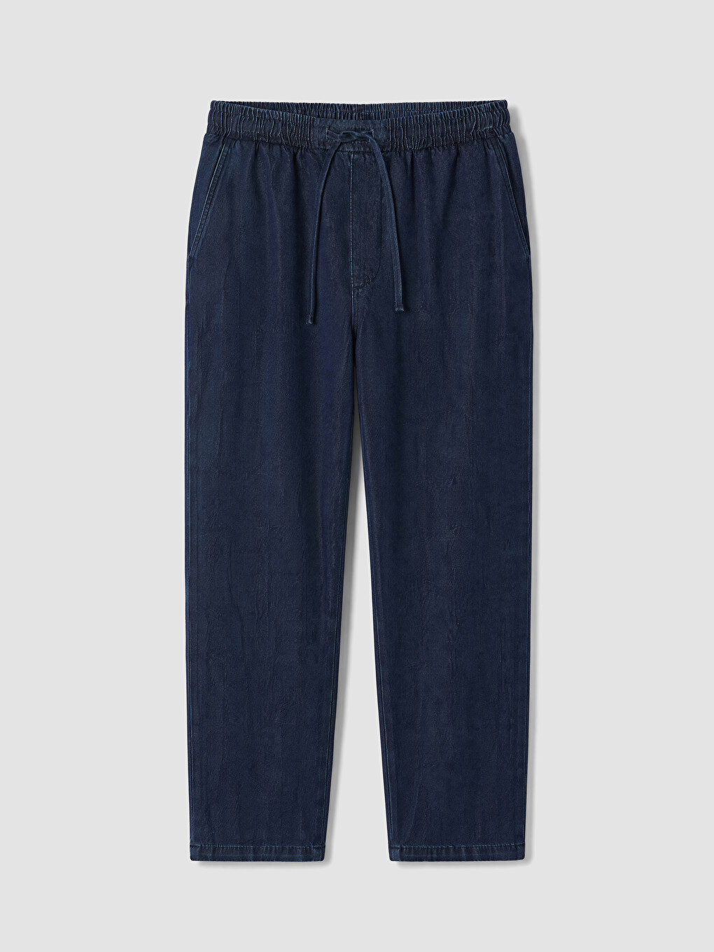 İndigo Beli Lastikli Carrot Fit Kadın Jean Pantolon