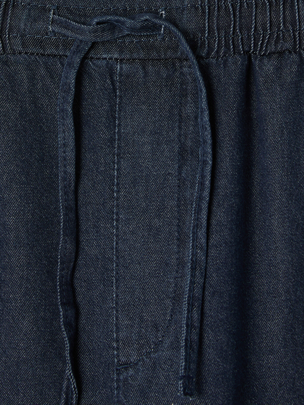 İndigo Beli Lastikli Carrot Fit Kadın Jean Pantolon-1