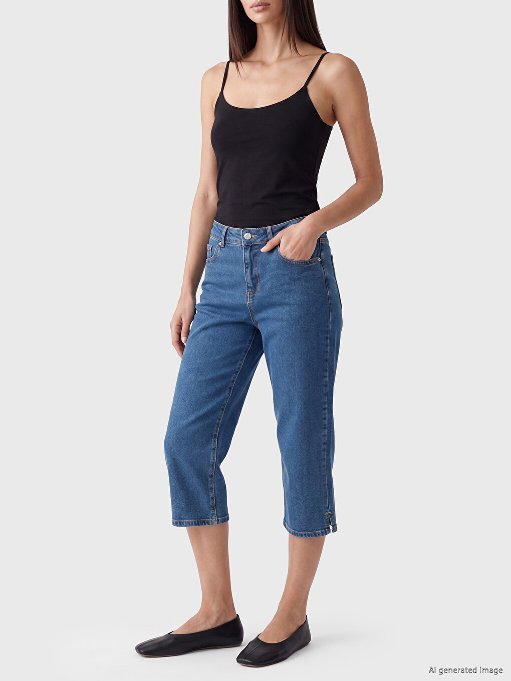 Slim Fit Women's Denim Capri-1