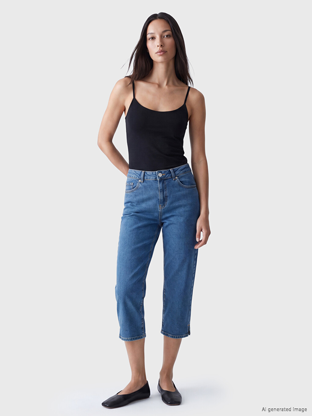 Slim Fit Women's Denim Capri-3