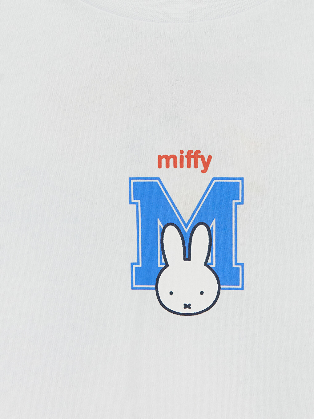 Beyaz Miffy Baskılı %100 Pamuklu Kız Çocuk Tişört-1