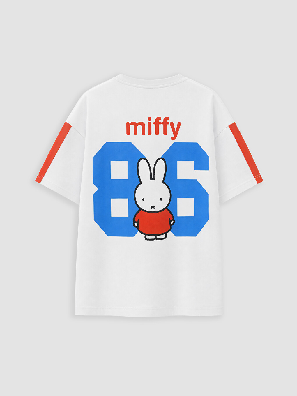 Beyaz Miffy Baskılı %100 Pamuklu Kız Çocuk Tişört-2
