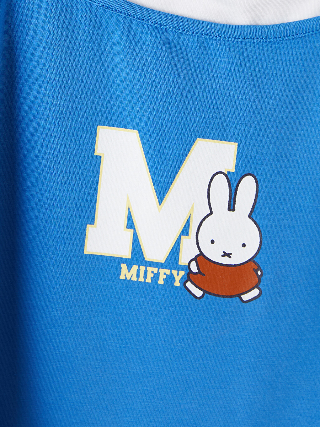 Mavi U Yaka Miffy Baskılı Kız Çocuk Atlet-1