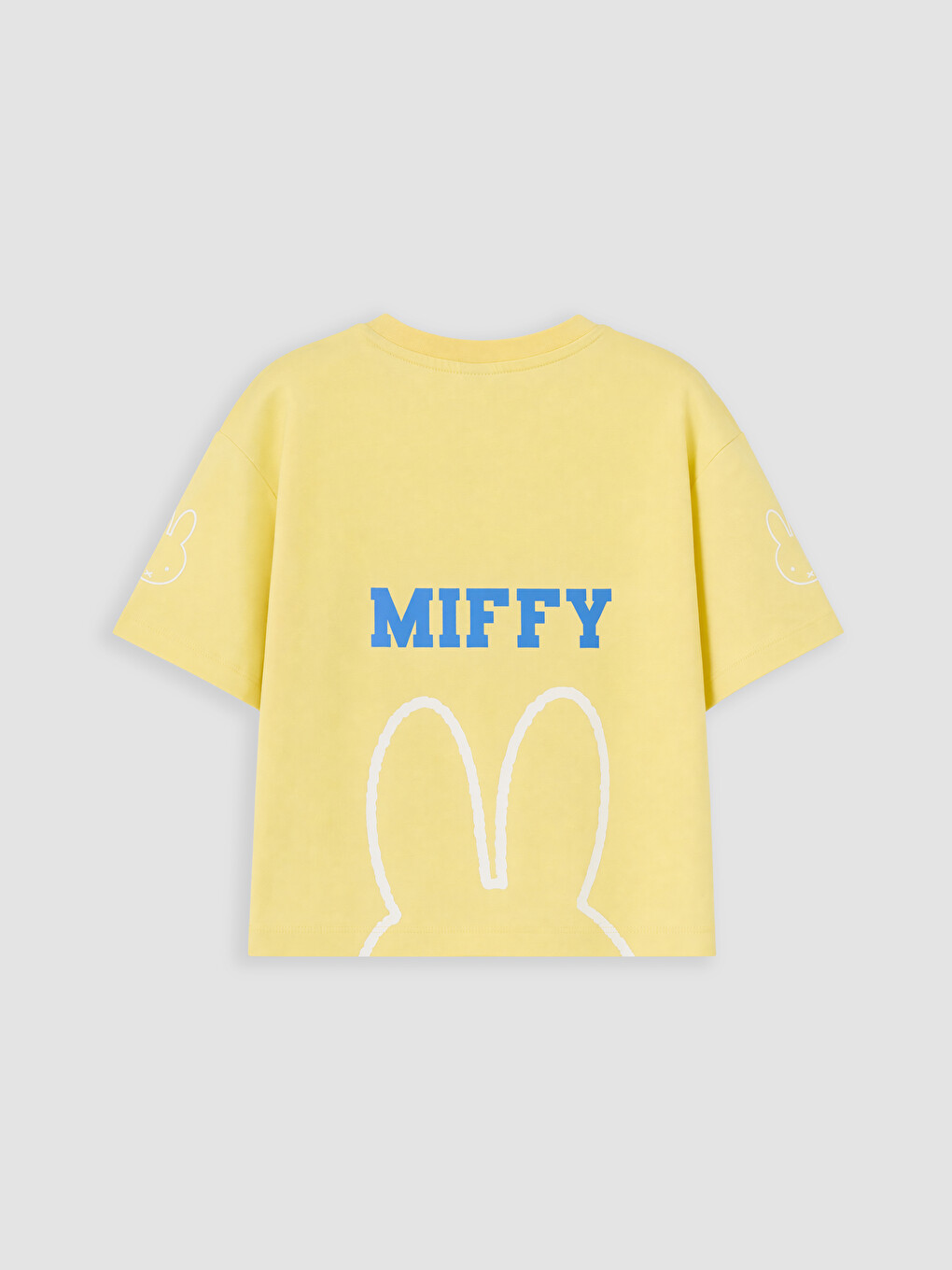 Sarı Bisiklet Yaka Miffy Baskılı Kız Çocuk Tişört-2