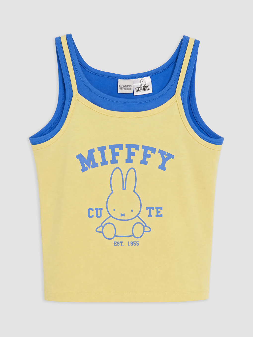 Sarı Bisiklet Yaka Miffy Baskılı Kız Çocuk Atlet