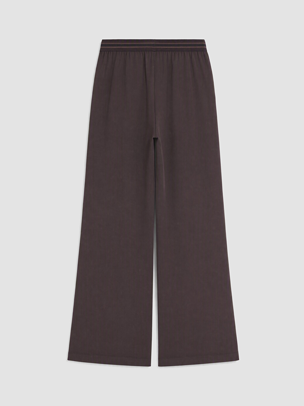 Kahverengi Beli Lastikli Geniş Paça Kadın Pantolon-6
