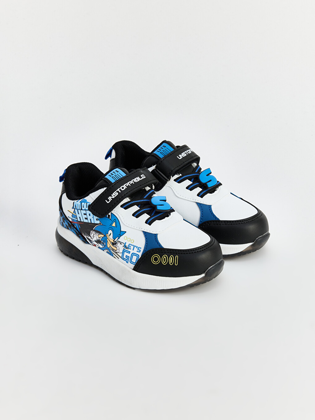 Siyah Cırt Cırtlı Sonic Baskılı Erkek Çocuk Sneaker