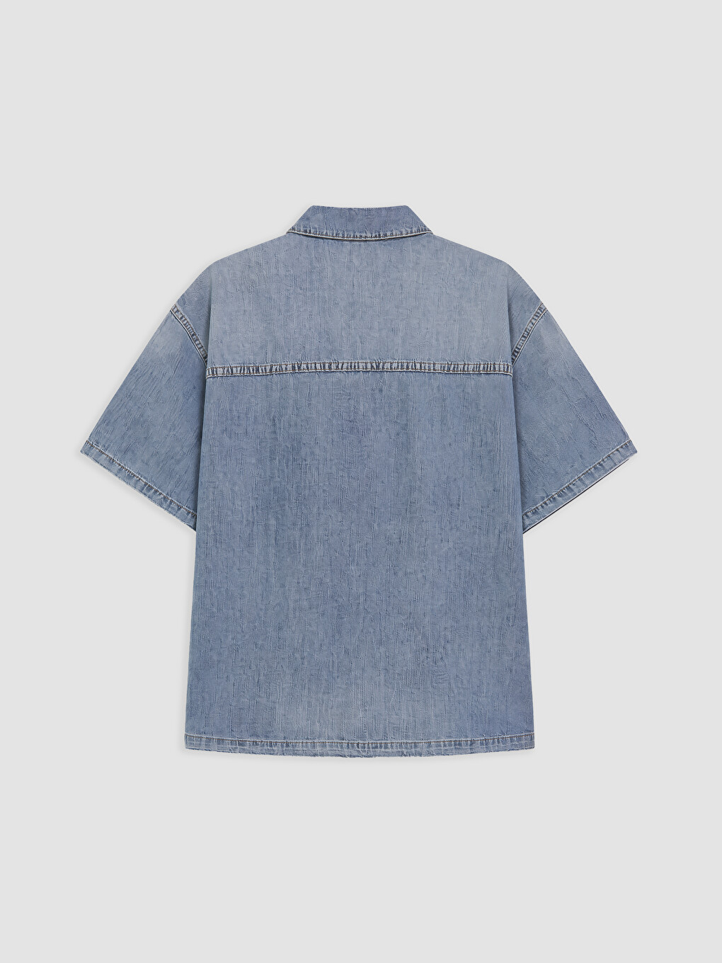 İndigo Loose Fit Kadın Jean Gömlek-1