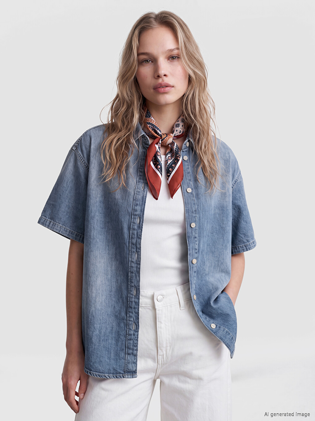 Loose Fit Women's Denim Shirt