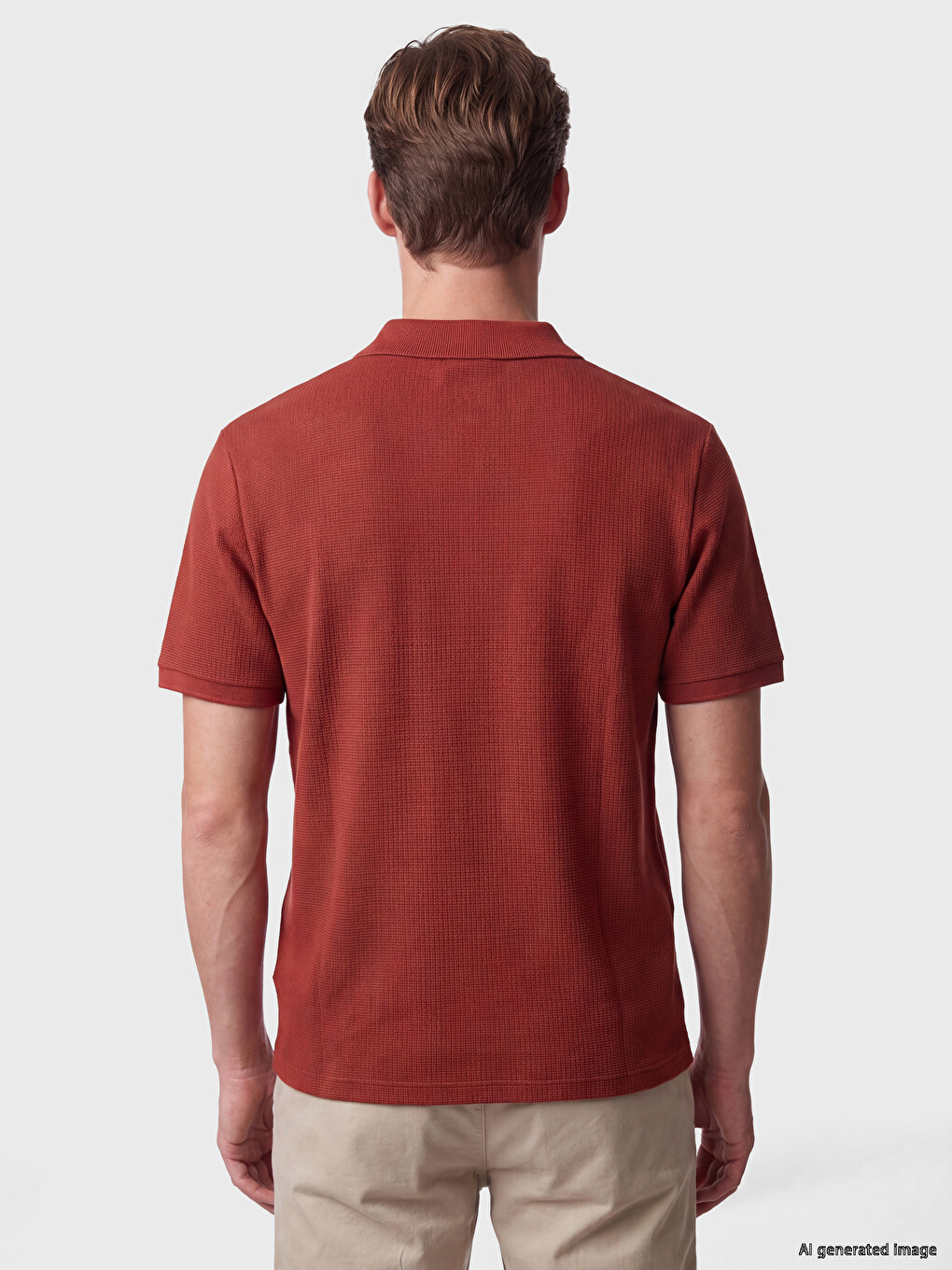 Turuncu Polo Yaka Erkek Tişört-3