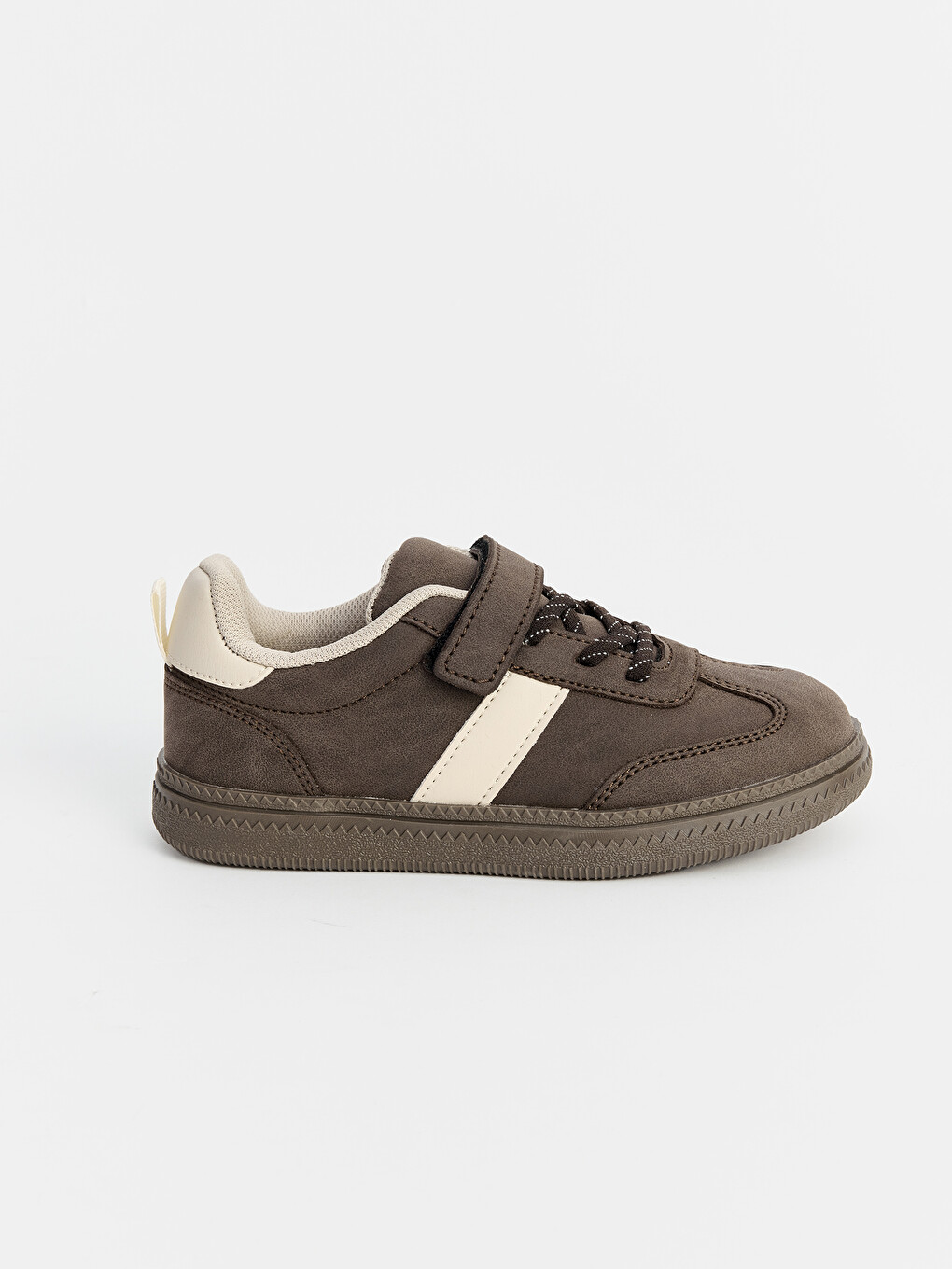 Kahverengi Şerit Detaylı Erkek Çocuk Sneaker Ayakkabı-1