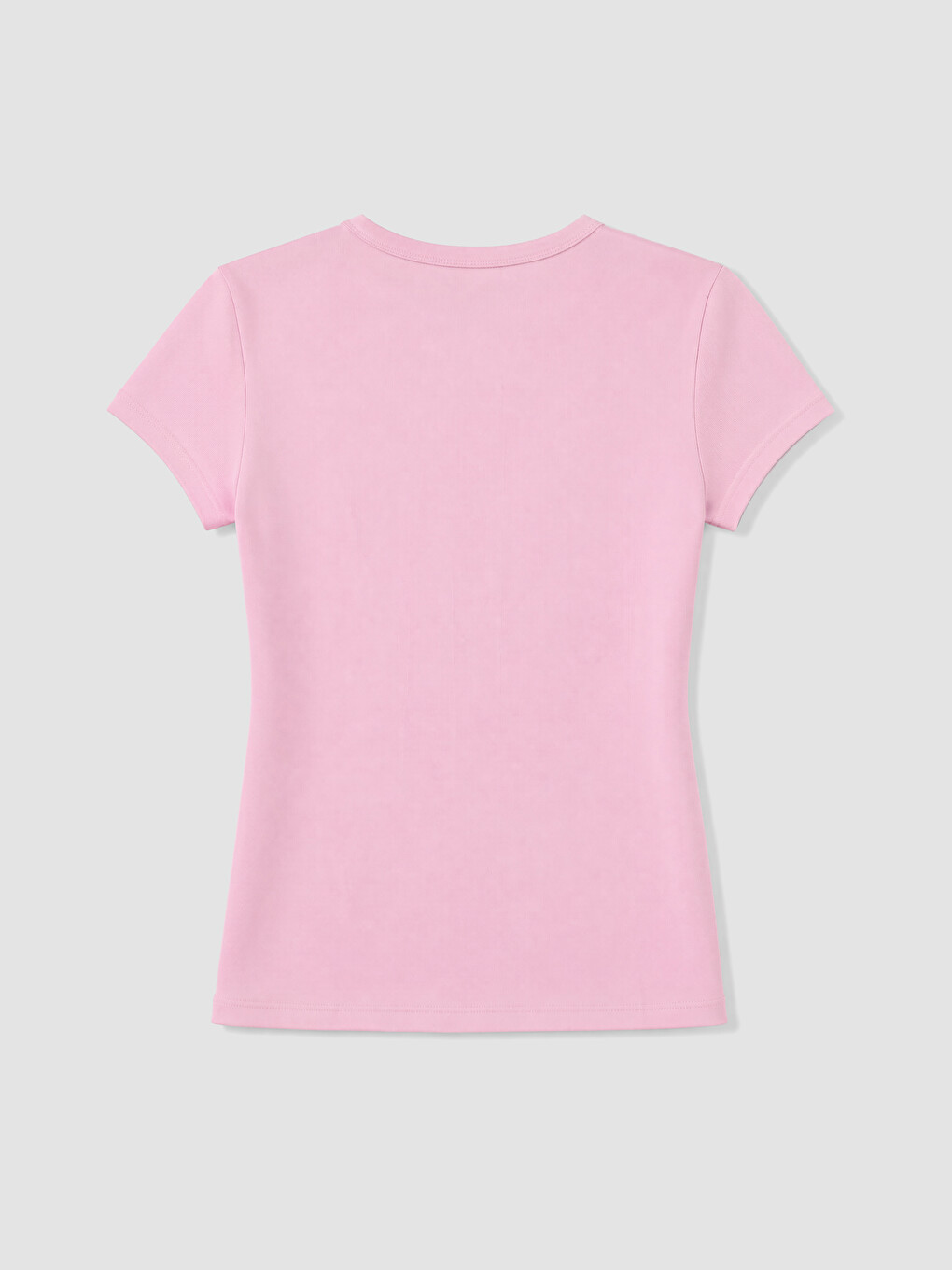 Pembe Bisiklet Yaka Beverly Hills Baskılı Kadın Tişört-6