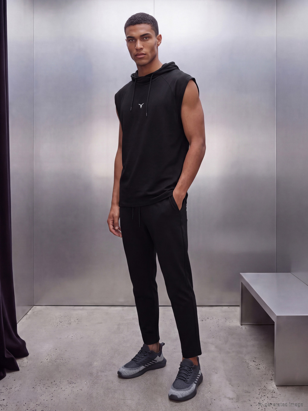 Hooded Men's Athletic Tank Top-1