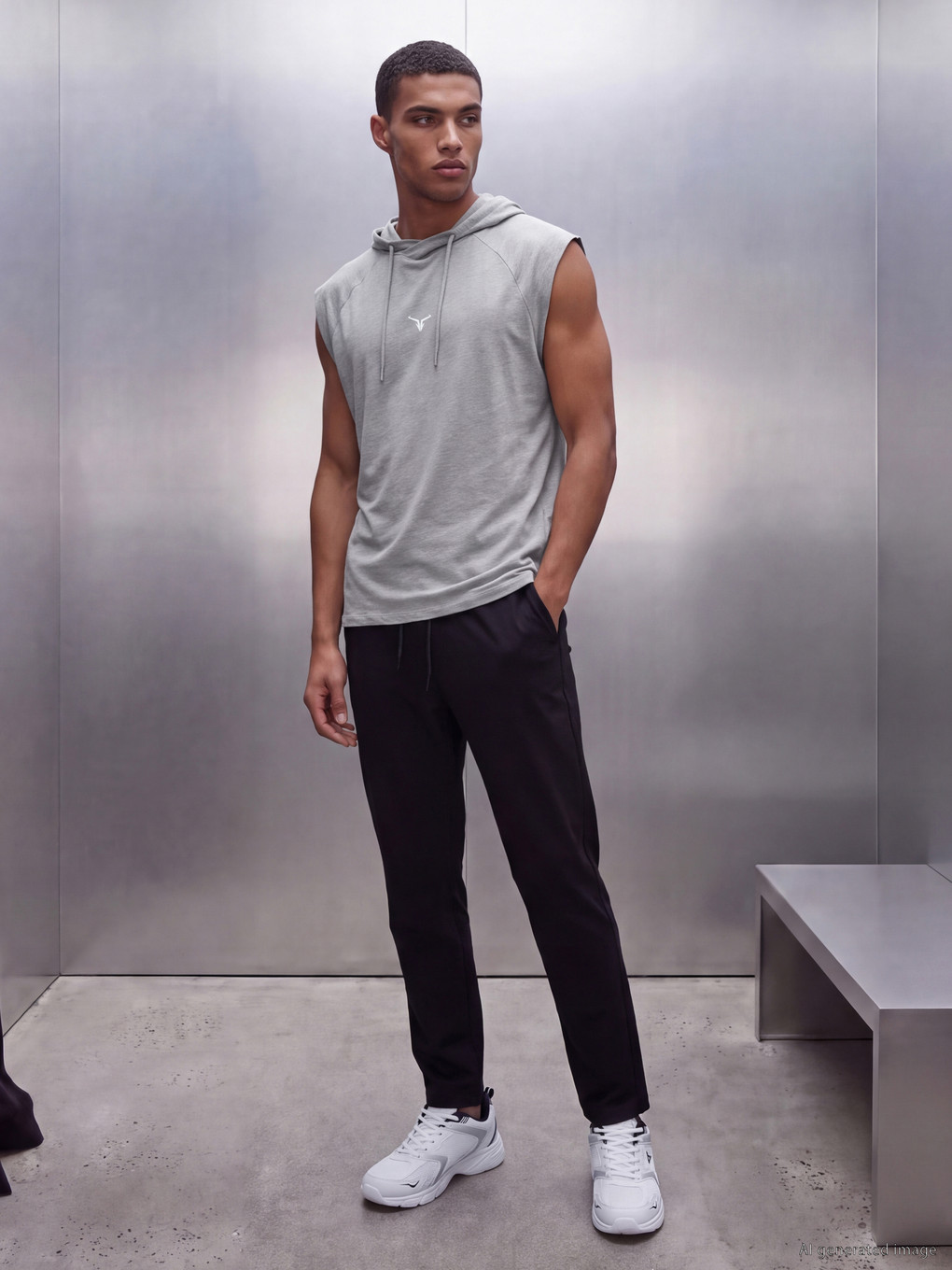Hooded Men's Athletic Tank Top-1