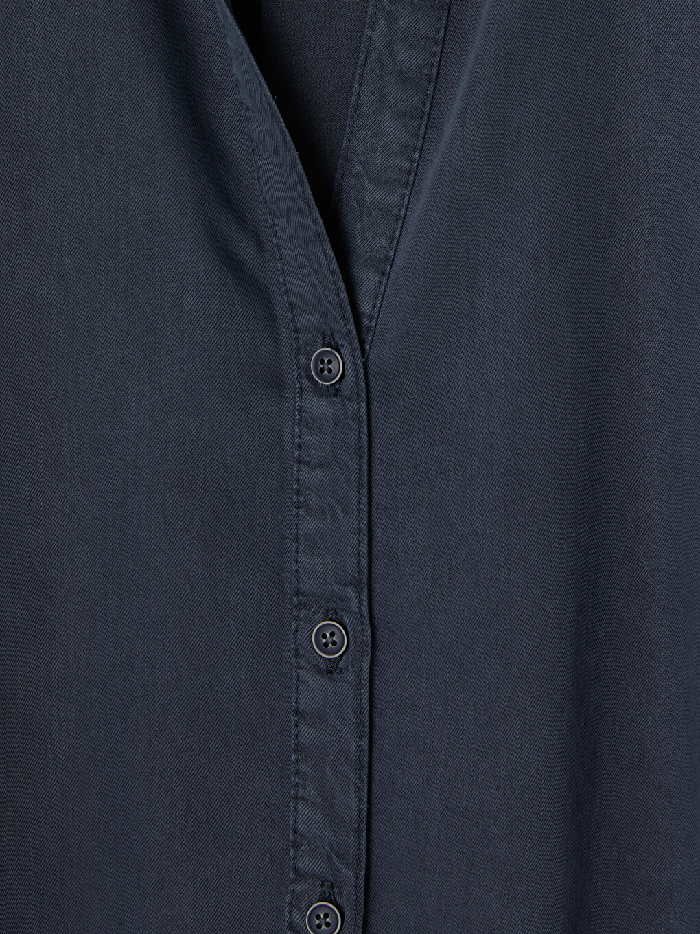 Lacivert Oversize Kadın Jean Gömlek-6