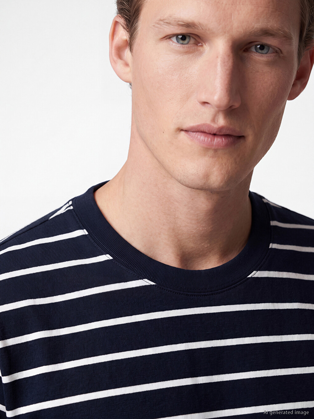 T-shirt À Col Rond Rayé En Jersey Pour Homme-2
