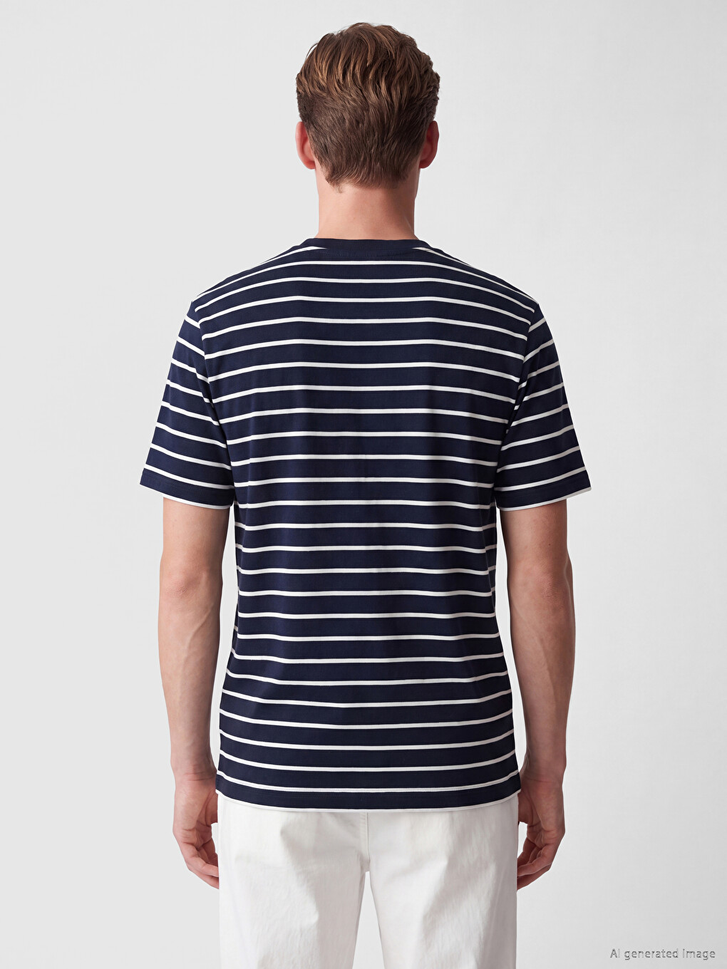 T-shirt À Col Rond Rayé En Jersey Pour Homme-3