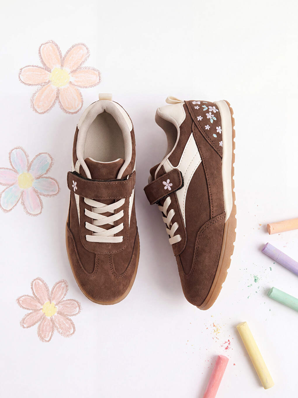 Suede Look Hook-and-loop Girls' Sport Shoe-1