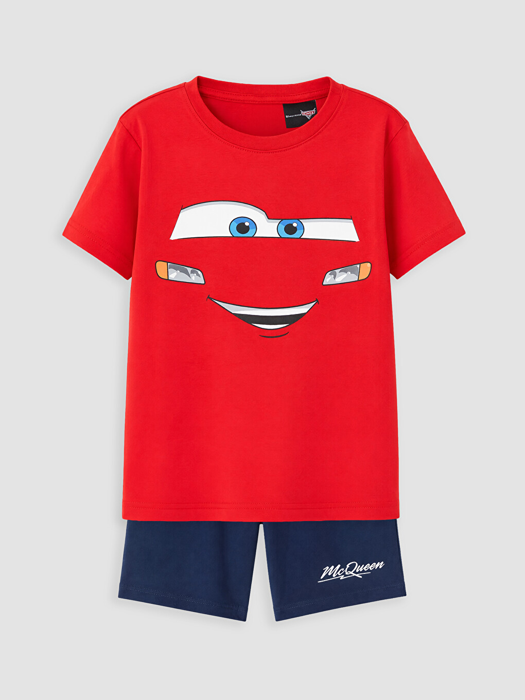 Kırmızı Cars Baskılı Erkek Çocuk Şortlu Pijama Takımı