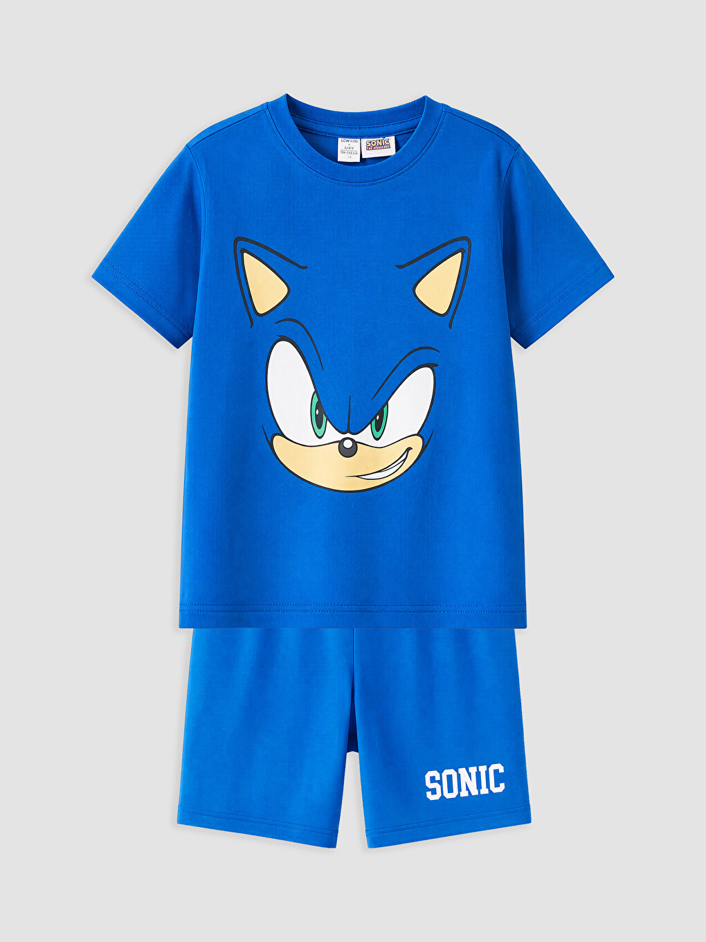 Mavi Erkek Çocuk Sonic Baskılı Şortlu Pijama Takımı