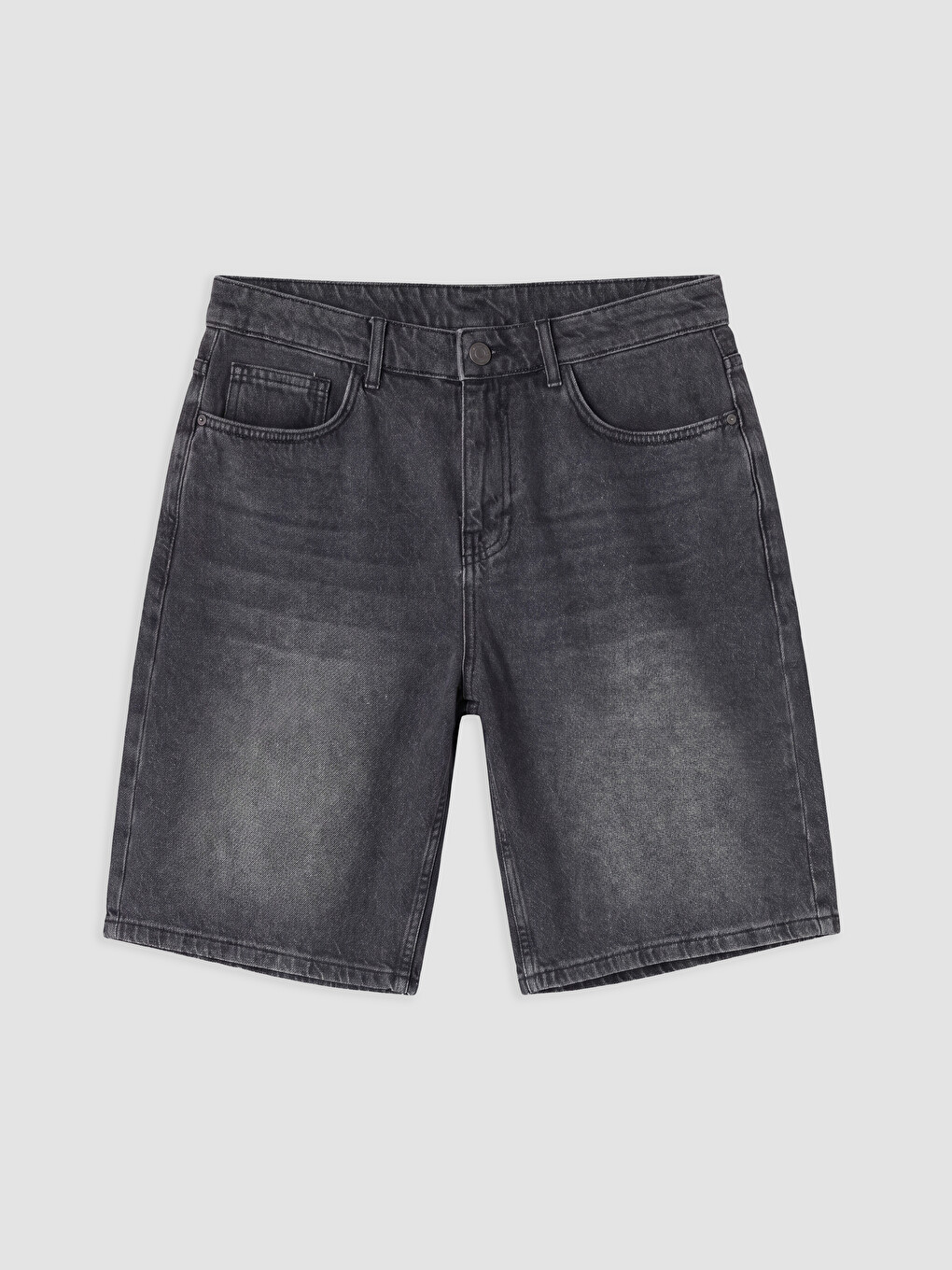 Antrasit Loose Fit Erkek Jean Şort