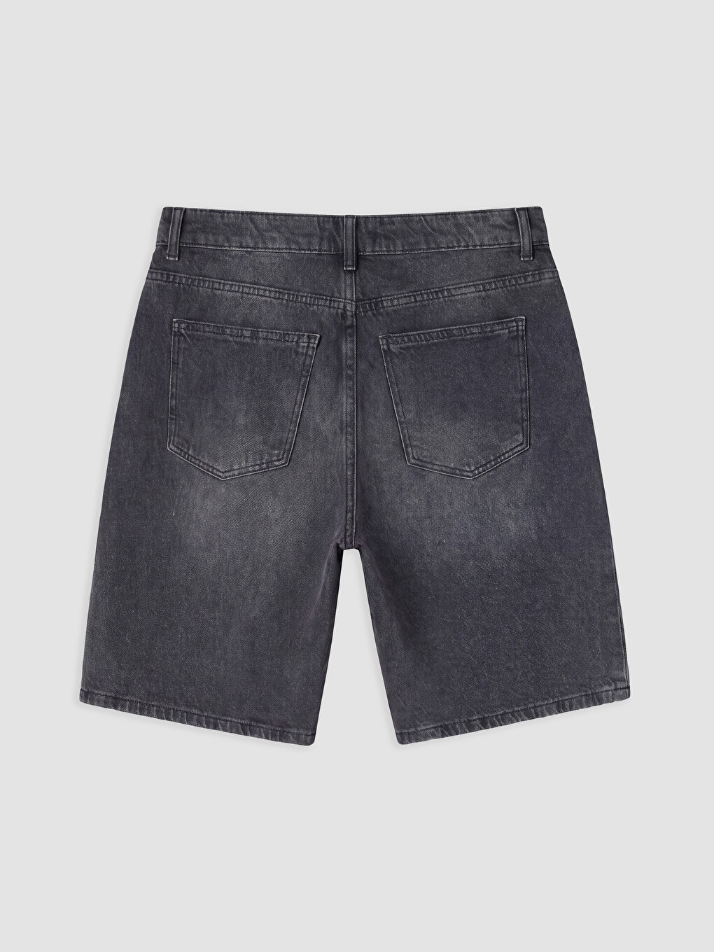 Antrasit Loose Fit Erkek Jean Şort-1
