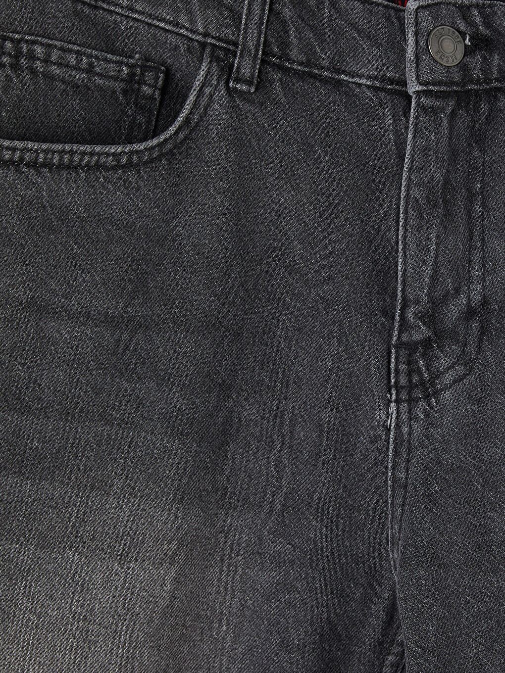 Antrasit Loose Fit Erkek Jean Şort-2