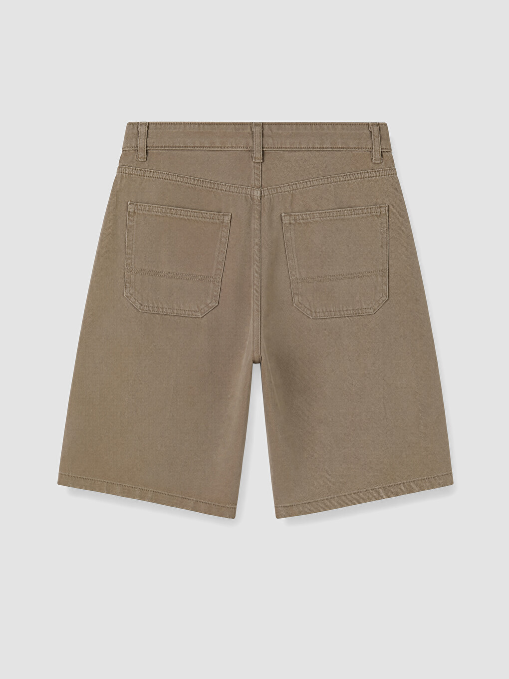 Haki Baggy Fit Erkek Jean Şort-1