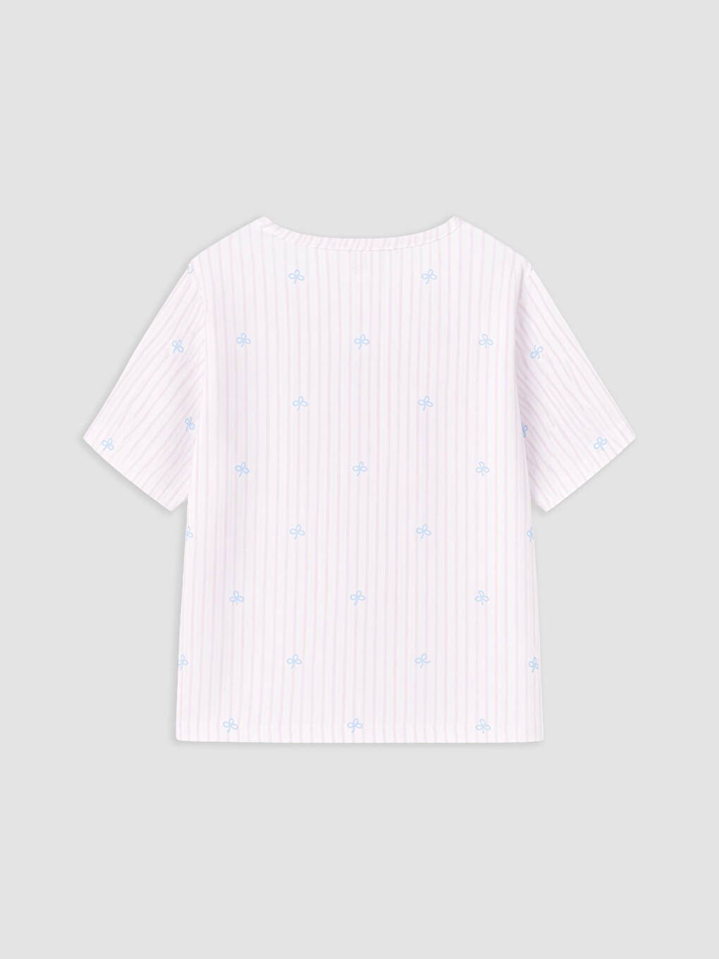 Beyaz Bisiklet Yaka Kız Çocuk Şortlu Pijama Takımı-3